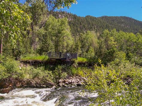 Poudre Canyon Colorado River View Stock Image Image Of Rushing View
