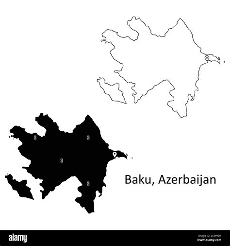 Baku Azerbaiyán Mapa Detallado Del País Con La Ubicación De La Ciudad