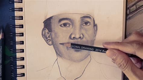Menggambar Wajah Presiden Pertama Irsoekarnospeed Drawing Youtube