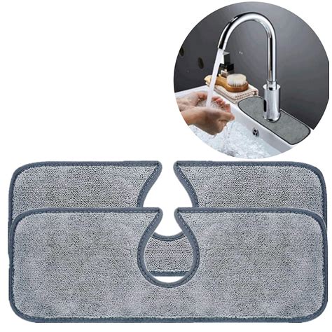 Faucet Wraparound Splash Catcher Absorbent Mat Dish Drying Pads For