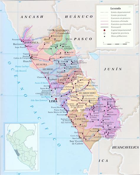 Mapa Del Departamento De Lima Galería De Mapas