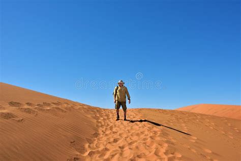 Man In Desert Stock Image Image Of Environmental Nature 72537973