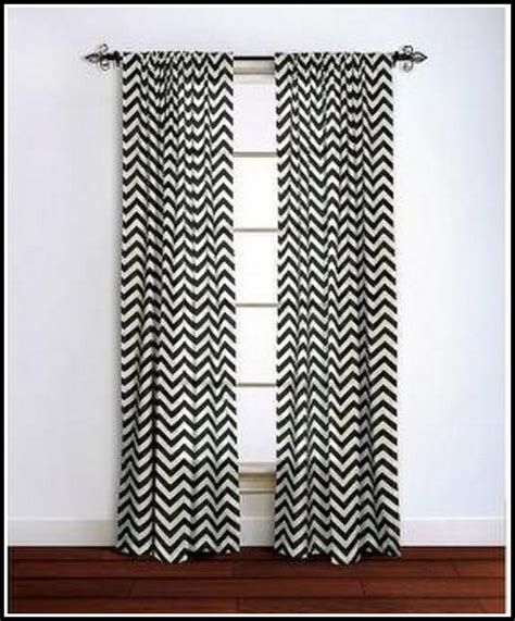 Black And White Chevron Curtain Panel Curtains Home Design Ideas