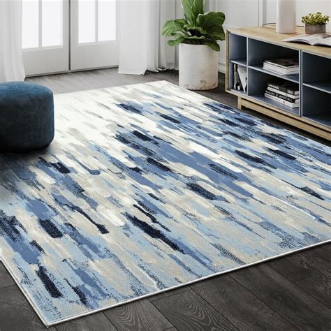 Orren Ellis Aerilyn Abstract Bluebeige Area Rug And Reviews