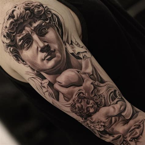 Tattoo Artist Jun Cha Black Grey Realistic Tattoo Engraving Usa Tattoo Artists Statue