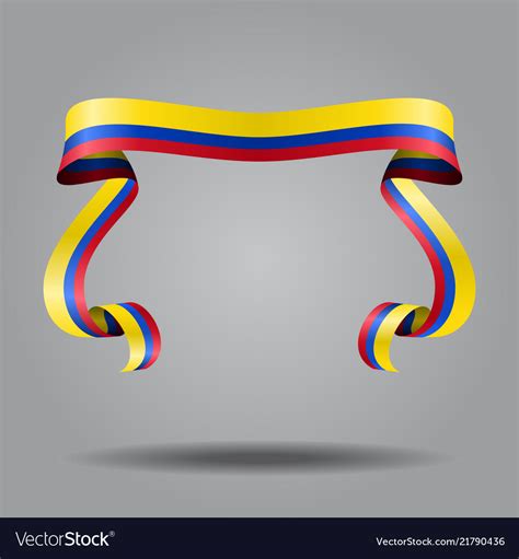 Colombian Flag Wavy Ribbon Background Royalty Free Vector