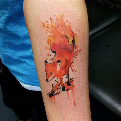 Red Pands Watercolor Tattoo On Forearm