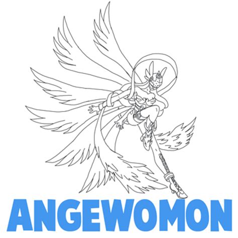 How To Draw Angewomon From Digimon With Step By Step Drawing Tutorial
