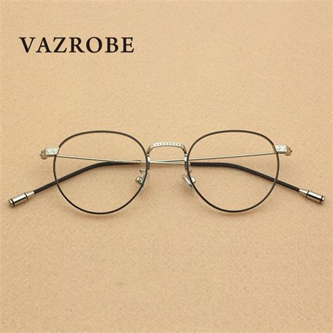 vazrobe vintage small round men glasses frame prescription spectacles female grade points retro