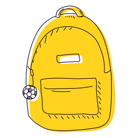 Yellow Backpack Hand Drawn Transparent Png And Svg Vector File