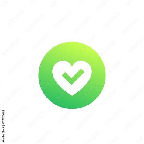 Heart And Tick Vector Logo Stock Vector Adobe Stock