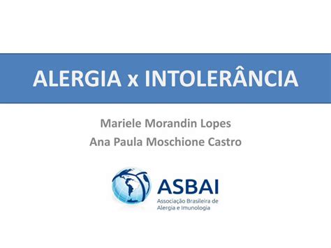 PDF ALERGIA x INTOLERÂNCIA Definição de alergia alimentar Doença