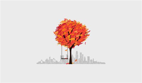 Autumn Tree Minimal Art 4k Wallpaperhd Artist Wallpapers4k Wallpapers