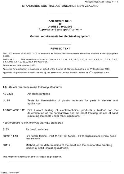 As Nzs Amdt Approval And Test Specification