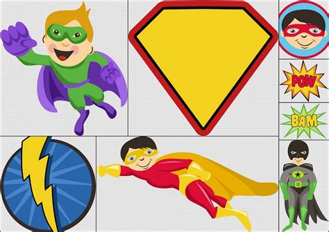 Kids With Superheroes Costumes Clip Art Oh My Fiesta For Geeks