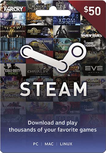Does steam only work on pc? Valve Steam Wallet $50 Gift Card Multi STEAM WALLET $50 - Best Buy