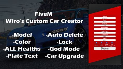 Fivem Wiros Custom Car Creator Script En And Tr Free Youtube