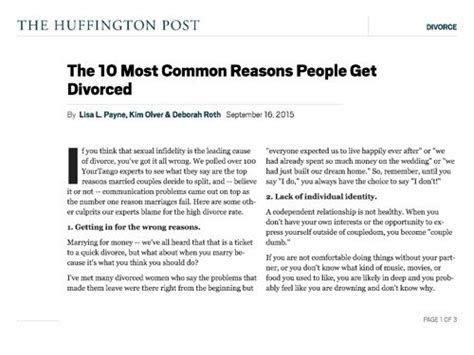 the 10 most common reasons people get divorced — mark tinley counselor