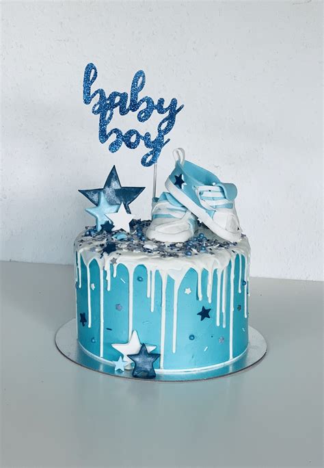 Weitere ideen zu tortendeko, babytorte, baby kuchen. Babyboy Babyshower Cake blue | Babyparty-kuchen, Baby ...