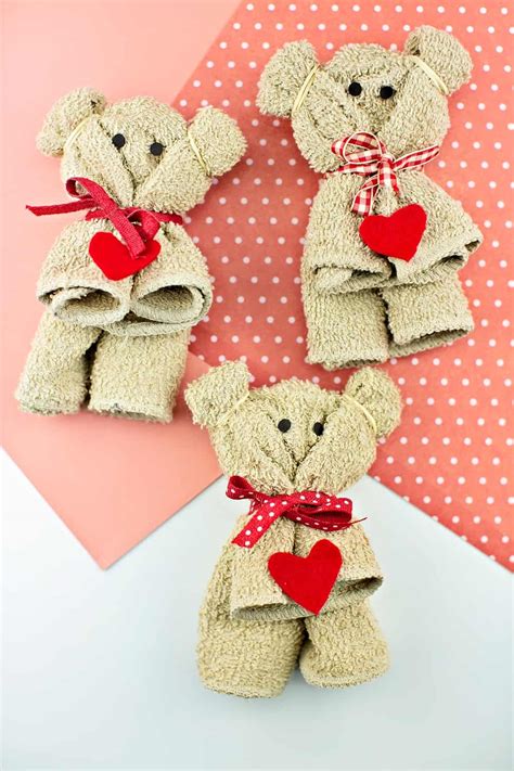 How To Make A Towel Bear Cute Valentine Bear Craft