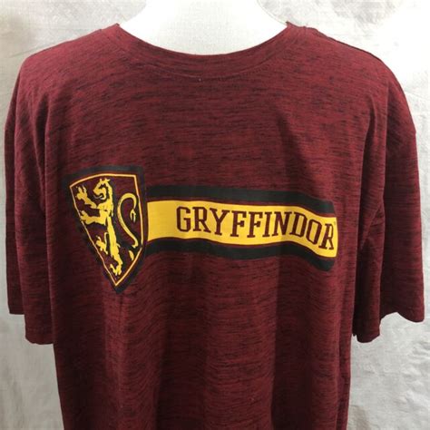 Harry Potter Gryffindor T Shirt Red Yellow Black Short Sleeve Cotton Ebay