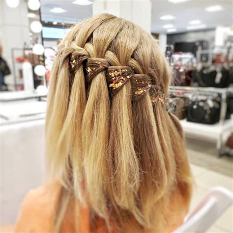 40 Summer Festival Hairstyle Ideas Short Hair Waterfall Braids Glitter