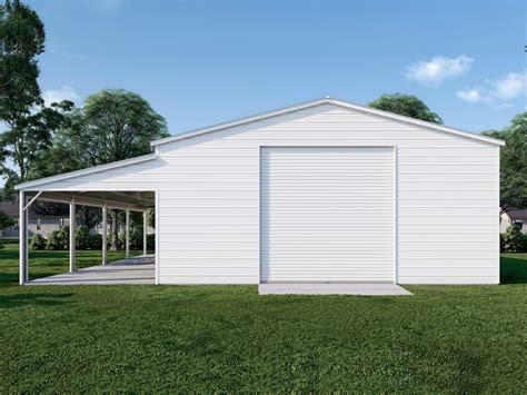30x50 Steel Garage With Lean To Prefab Garage Kit Shop Florida Prices