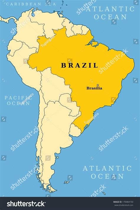 Brazil Locator Map Country Capital City Stock Illustration 170084150