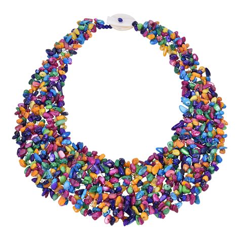 aeravida stunning multi colored stone bead cluster bib statement necklace