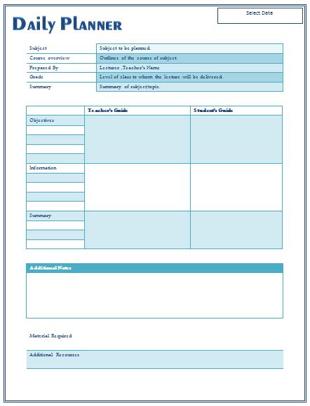 14 Free Daily Lesson Plan Templates For Teachers