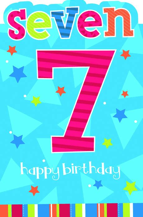 7th Birthday Card With Stars — Red Fox Party Supplies