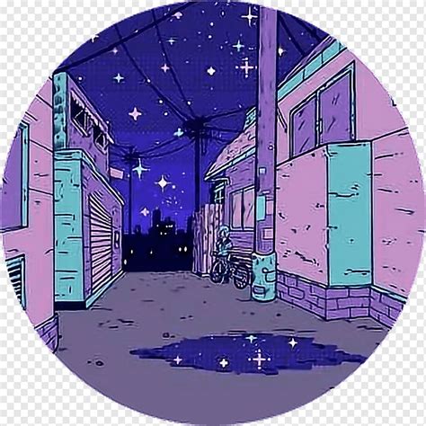 Desktop Aesthetics Art Anime Vaporwave Purple Blue Violet Png Pngwing