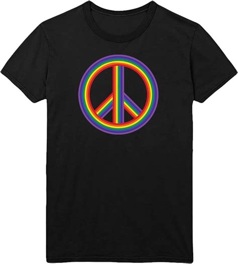 Hippie Peace Sign Rainbow S T Shirt 100 Black Shirt S Zelitnovelty