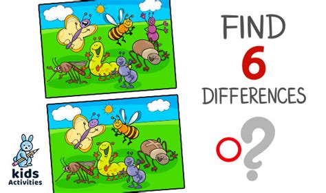 Spot The 6 Differences Between The Two Pictures ⋆ Kids Activities