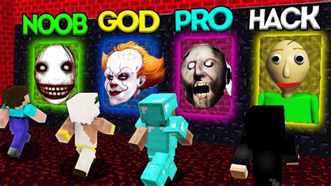 Minecraft Battle Noob Vs Pro Vs Hacker Vs God Scary Portal Challenge