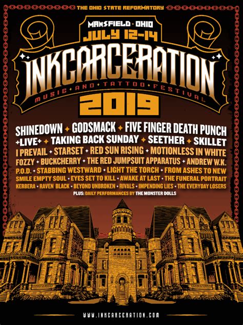 Inkcarceration Festival 2019 Lineup Announced | OOTB Publications