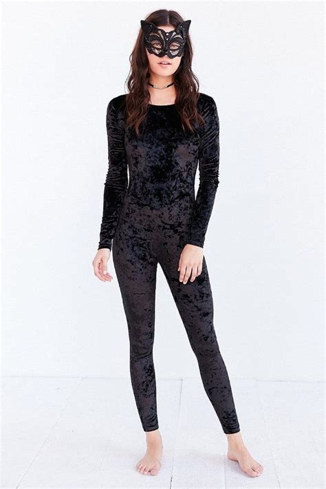 Out From Under Crushed Velvet Catsuit Black Halloween Costumes All