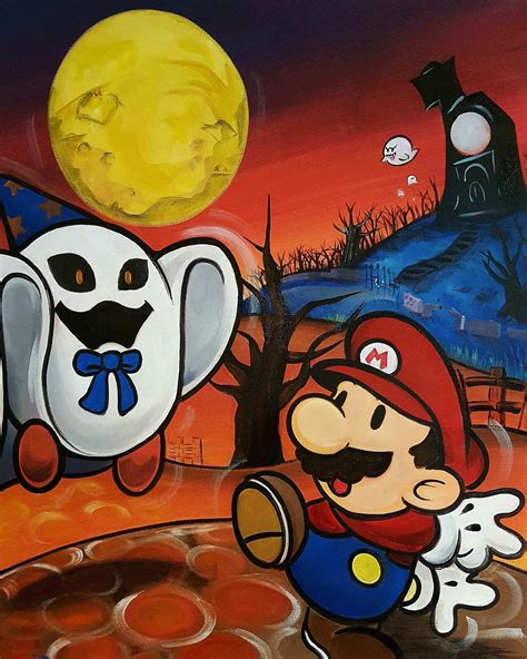 Paper Mario Fan Art Painting I Did Last Year For Halloween