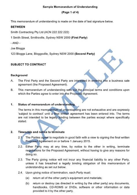 Memorandum Of Understanding Australia Template Hot Sex Picture