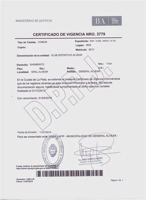 Documentacion Certificado De Vigencia Y Directorio Vrogue
