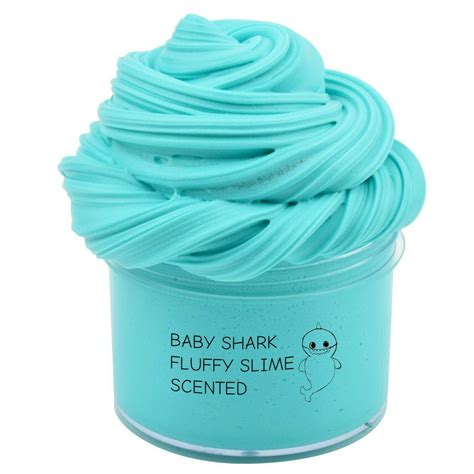 Cute Fluffly Ocean Slimewith Beeds And Bracelet 3 Blue Slime Fluffy