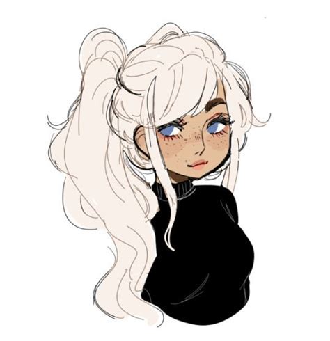 Girl With White Hair Drawing Cute Girls Pinterest