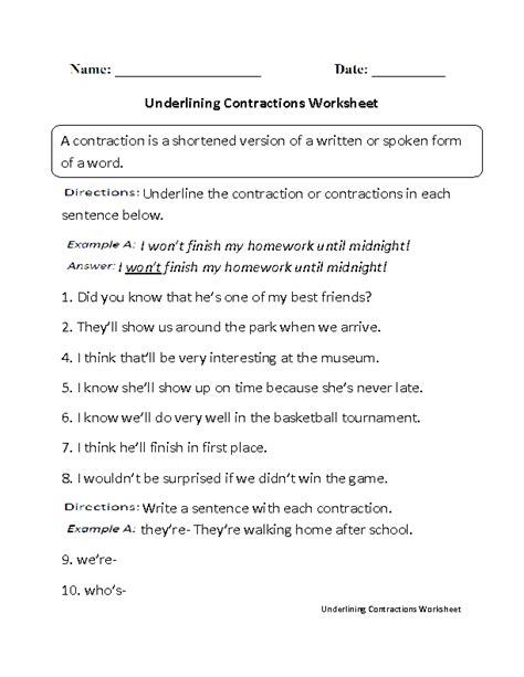 16 Best Images Of English Contractions Worksheets Contractions