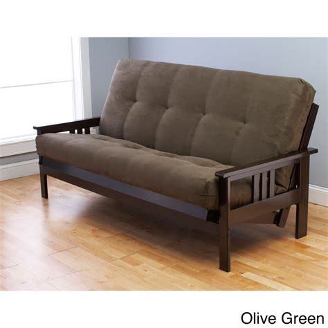 Polyester upholstery and pillows with soft polyfill. Somette Monterey Hardwood/ Suede Queen Size Futon Sofa Bed ...