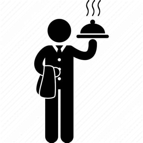 Dining Dish Restaurant Server Serving Waiter Worker Icon