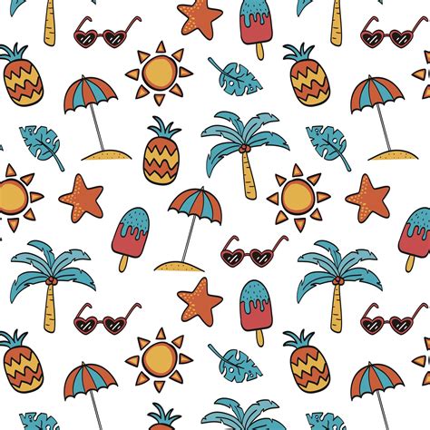 Summer Seamless Pattern Background 1338923 Vector Art At Vecteezy