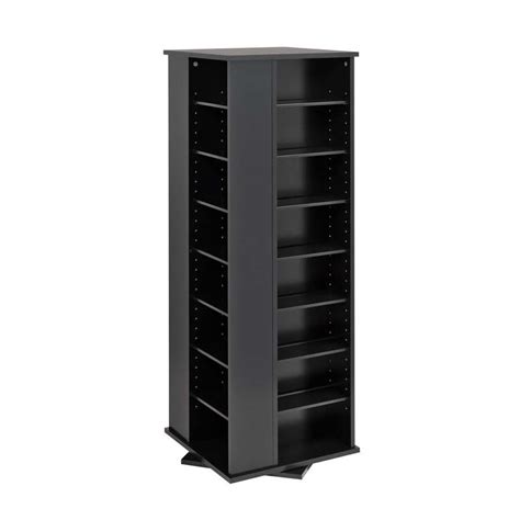 The light oak cd tower is a practical and stylish way to bring some additional storage to your living room. Prepac 4-Sided Spinning CD DVD VHS Tower Black BMS-0800-K