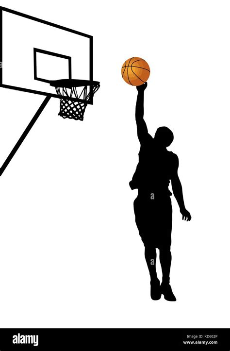 Basketball Player Silhouette On White Background Vector Illustration