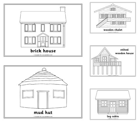 Houses And Homes Colouring Sheets Sb10056 Sparklebox House