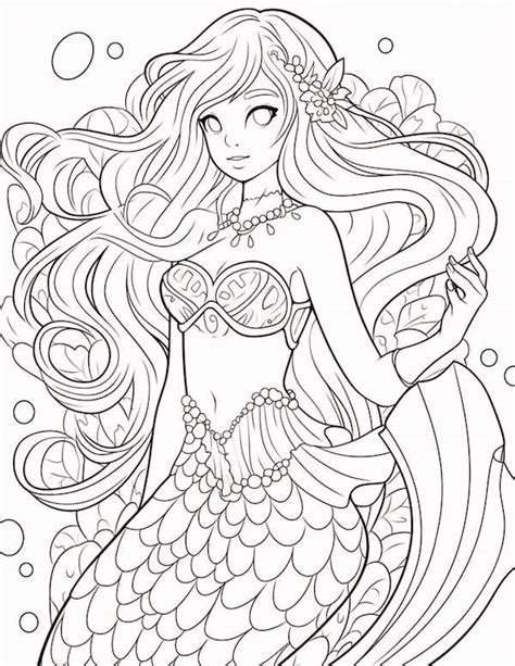 Details More Than 71 Anime Mermaid Coloring Pages Vn
